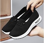 Femmes Glisser sur les entraîneurs Comforble Chaussures de marche avec mémoire mousse, légère orteil fermé sneaker, Casual Soft Sole Respirant Chaussures, Mesh Up Chaussures Athletic