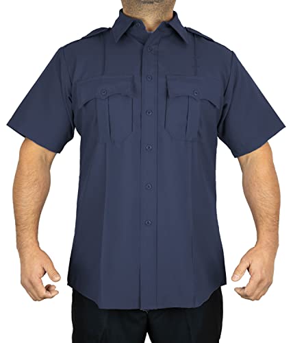 Image of First Class 100% Polyester Short & Long Sleeve Zippered Uniform Shirt 4 Pocket Hidden, Law Enforcement BDU Zipper Closure.