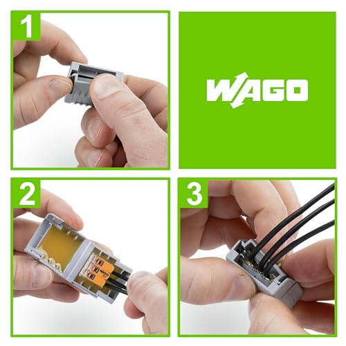 WAGO Gelbox 207-1332 | für max. 4 mm²-Klemmen, 4 Stück, Abzweig für Aderleitung mit Gel, wasserdicht, feuchtigkeitsschutz für Verbindungsklemmen, IPX8-zertifiziert