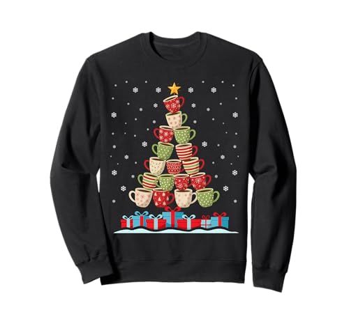 Christmas Tree Of Coffee Cups Winter Holiday Hot Cocoa Lover �g���[�i�[