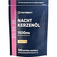 Nachtkerzenöl Kapseln Hochdosiert 1500mg | 120 Evening Primrose Oil Softgel Capsules | mit Omega 6 und GLA | von Horbaach