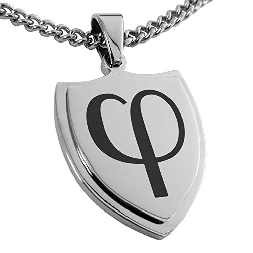 Stainless Steel Golden Ratio Mathematical Shield Pendant Necklace