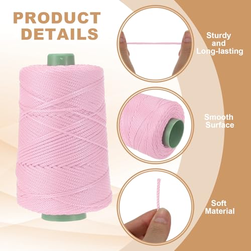 Cordón de macramé de poliéster de 3 mm con trenzado simétrico de alta densidad 4