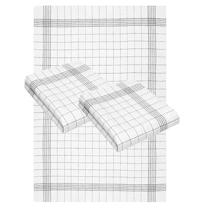 Betz 3er Set 50 x 68 cm Halbleinen Geschirrtücher extrem strapazierfähig und saugstark Geschirrhandtuch Gläsertuch Jacquard Gläsertücher Küchentuch Handtuch MCT-12 HL grau