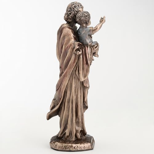 Figura Religiosa San José con Niño Jesús 6.25 pulg miniatura 6