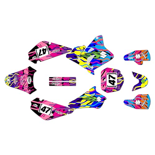 Kalair GFX Graphics Kit for Suzuki RM85 (2001+) Thunder Series Magenta 9 Mil - Easy Go - Dirt Pit Bike Motorcycle Stickers, Dirtbike Racing Automotive Decal Motocross Accessories no-Plastics