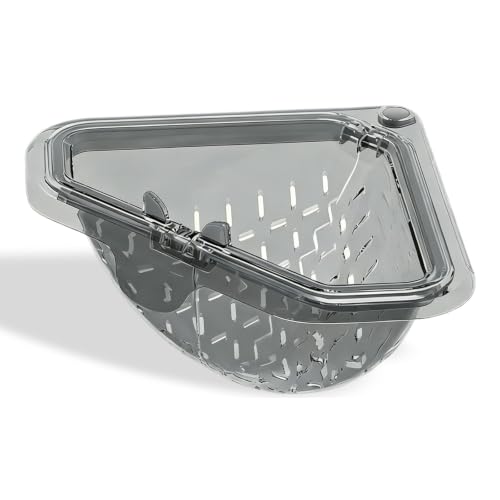 Magnetic Drainage & Filter Basket with Enhanced Durability Triangular Sink Strainer with Twist-Open Bottom Right-Angle Kitchen Sink Corner Rack for Draining and Storage