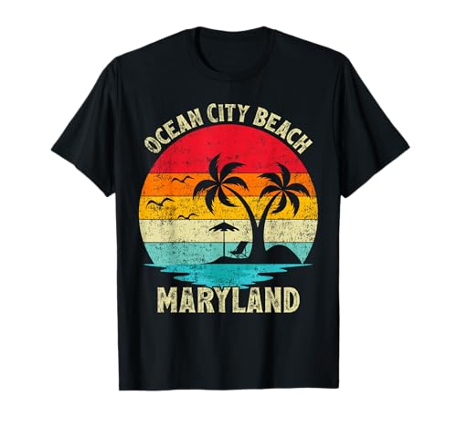 Family Vacation Vintage Retro Maryland Ocean City Beach T-Shirt
