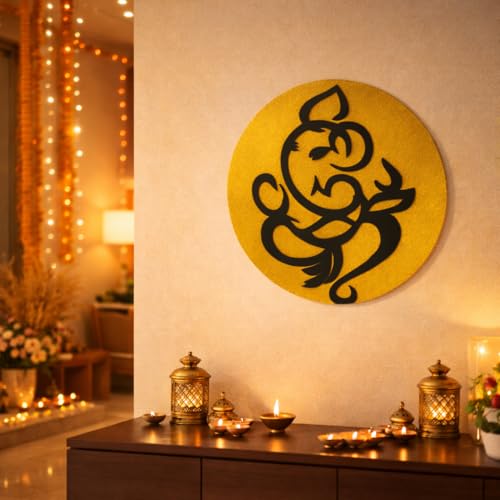 Décoration murale moderne en bois de qualité supérieure Ligne Ganesh