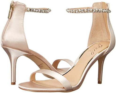 Jewel Badgley Mischka Women's Landen Heeled Sandal, Champagne, 10 | Image 6