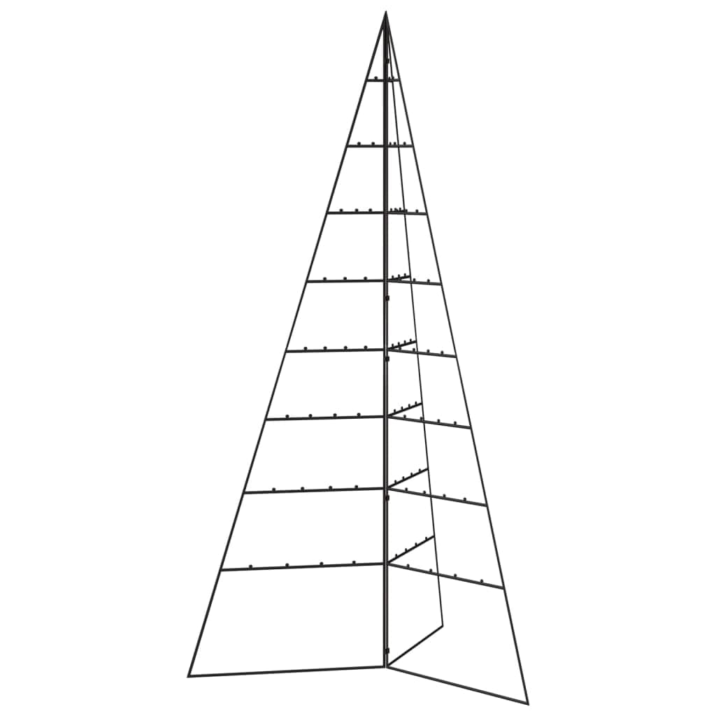 vidaXL Metal Christmas Tree, Artificial Xmas Tree for Decoration, Christmas Ornament for Indoor Outdoor Party Holiday, Xmas Decoration, Black
