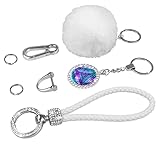 【Material】El bonito llavero blanco está hecho de piel sintética y metal resistente. Llavero duradero y de alta calidad, sin olor químico, seguro de usar.