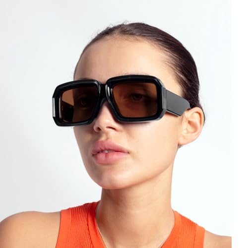 YDAOWKN Vintage Oversized Sunglasses for Women Men Retro Square Luxury Big Large Sun Glasses UV400 — view 6