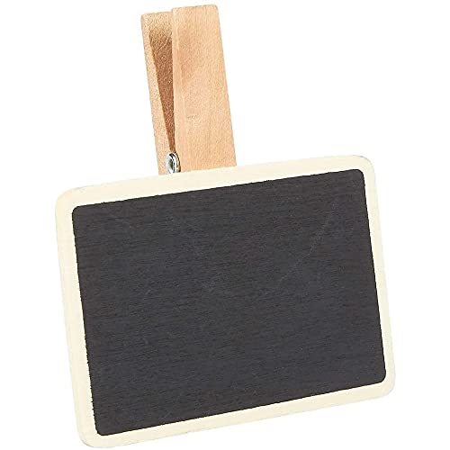 Juvale Mini Blackboard Clips - 12-Set Chalkboard Tag Signs, Wooden Message Board For Memo, Note Taking, Food Label, Party - Rectangle, 2.6 X 2.3 X 0.5 Inches #TOP3
