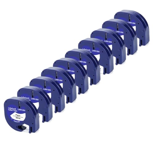 10 �p�b�N 12 �~�����[�g�����x���e�[�v�v���X�`�b�N�����p 91201 91331 91221 12267 91202 91200 LT100H ���x���v�����^�ƌ݊���(10PK Paper White)