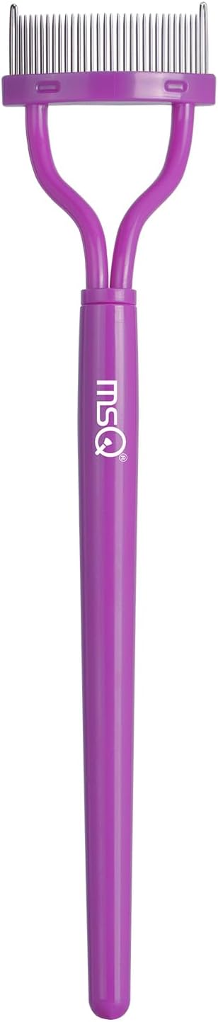 Eyelash Comb Eyebrow Brush MSQ Eyelash Separator Mascara Applicator Eyelash Definer With Comb Cover Arc Designed Cosmetic Brushes Tool (Purple)