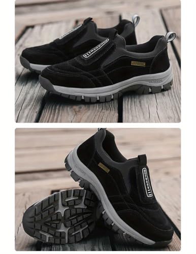 Men's Slip-On Hiking Sneakers, Wear-Resistant Non-Slip Outdoor Shoes for Hunting Trekking2