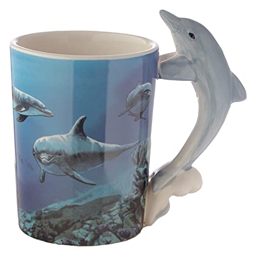 Puckator SMUG20 - Taza (8 x 13 x 12,5 cm), diseño de Mango de delfín