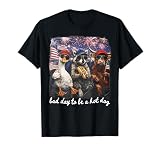 Bad Day to Be A Hot Dog Funny 4th of July Raccoon Duck Cow T-Shirt