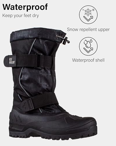 Ice Fields Darrell Men's Winter Snow Boots, Insulated, Warm, Waterproof Shell2