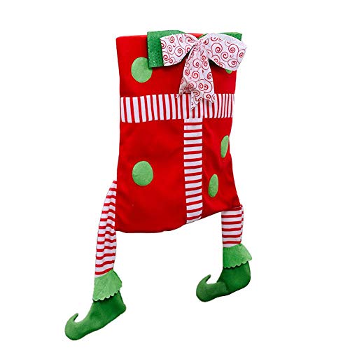 Dequate STUHLRÜCKSEITENABDECKUNGEN - 4X WEIHNACHTSSTUHLABDECKUNGEN, WEIHNACHTSPARTY-TISCHDEKORATIONSGESCHENKSATZ, Grün/Rot