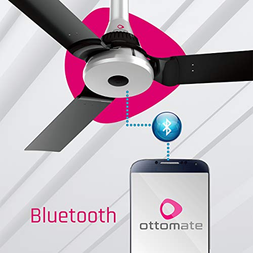 Image of Ottomate Bluetooth Smart Ceiling Fan (Remote Optional) | 3 Blade | 1250 mm | 2 Year Warranty | Cool Siver Color
