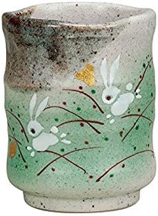 Japanese Ceramic Porcelain kutani ware. Japanese teacup yunomi. Jumping rabbit." Japanese ceramic Hagiyakiya K4-627