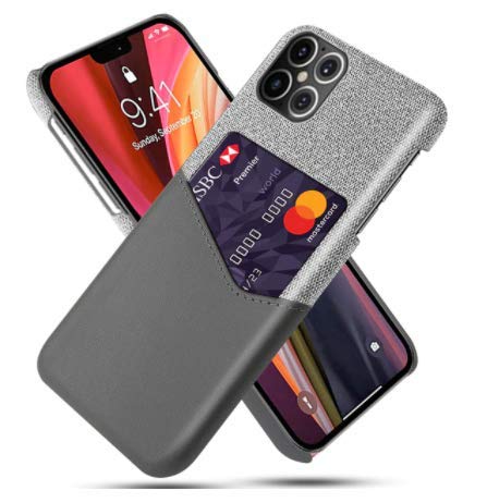 TopgadgetsUK Funda para iPhone XR 2018, funda fina de piel de lujo, antihuellas dactilares, con ranura para tarjeta de crédito, para iPhone XR (gris) Cover