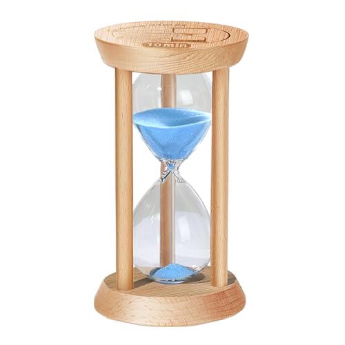 10 Minute Wooden Sand Timer,10 Min Hourglass, Small Sand Watch, Reloj De Arena, Hour Glass Sandglass for Home, Office, Decorative, Game, Classroom