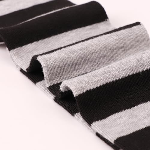 Image of DRESHOW 3 Pairs Thigh High Socks Striped Over Knee Thin Tights Long Stocking Knee High Leg Warmer
