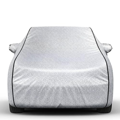 Image of Durable Full Body Waterproof Elevate Car Cover | Premium Polyester Silver Cover | Custom Fit Vehicle Protection | UV Resistant, Dustproof, Scratch Resistant, Heat & Wind Protection