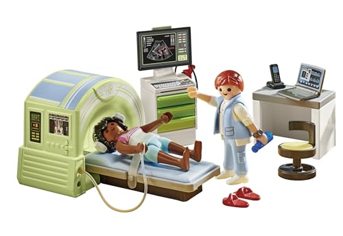 Playmobil 71618 Action Heroes: MRI with patient, realistic examination by the radiologist, made from over 80% recycled and bio-based materials, detailed play sets suitable for children ages 4+
