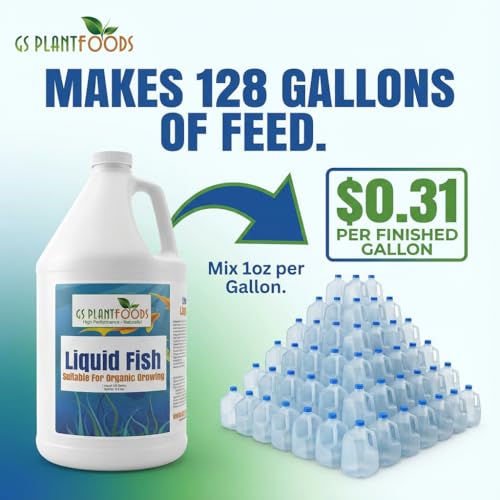 GS Plant Foods Organic Hydrolyzed Liquid Fish Fertilizer 1 Gallon
