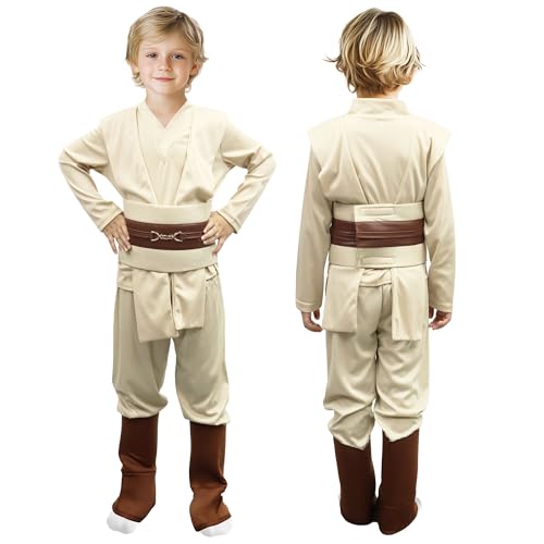 Calevoit COSTUMEJEDI KIDS Costume Tunic Hooded Robe Costume Jediuniform Halloween Cosplay Costume Boys thumb #1