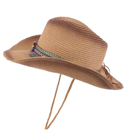 Chapeau de cowboy en paille à large bord contre le soleil d'été en extérieur