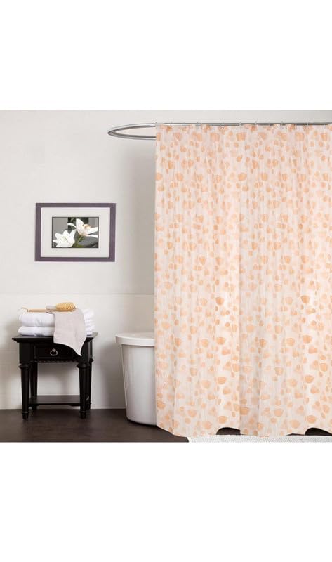 STYLZI Designer Waterproof PVC Shower Curtain with Big Ring (6 Feet Orange)-image-3