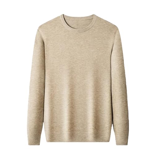 Men Crewneck Sweater Knitted Pullovers Long Sleeve Warm Slim Fit Casual Sweater