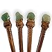Natural Tumbled Healing Gemstone Crystal Wooden Hair Stick Handmade Gifts Boho Reiki by Smoky Quartz (Aventurine)