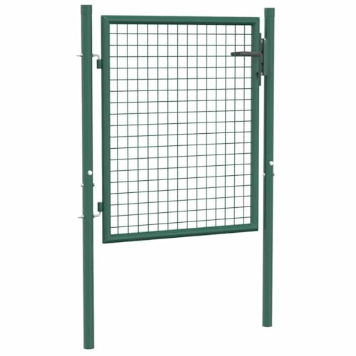 vidaXL Gartentor Gartentür Zauntür Hoftor Gartenpforte Zauntor Hoftür Gartenzaun Pforte Tür Tor Einfahrtstor Garten Stahl 75x100cm Grün