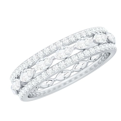 Certified Moissanite Eternity Band Ring for Women, Anniversary Ring, D Color VS1 Clarity (Ready To Gift)
