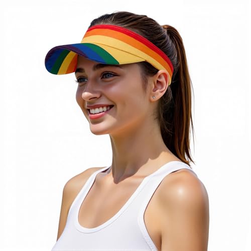 Image of Structured Brim Quick-Dry Sun Visor Hat,Lightweight Sun Protection Sports Visor for Running Golf Tennis Women