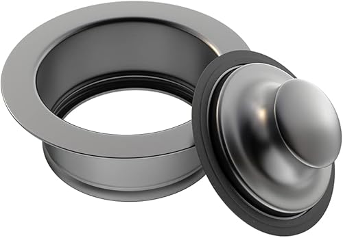 Miniatura 2 de Brida de fregadero para eliminación de basura y tapón de fregadero de acero inoxidable, ajuste universal de 3-12 pulgadas, aberturas de drenaje