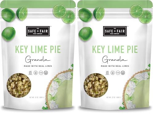 Image of Safe + Fair Key Lime Pie Granola - Gluten-Free, Dairy-Free & Vegan Snack - Allergen-Free, Non-GMO, and No Artificial Ingredients - 12oz (Pack of 2)