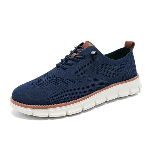 Zapatos Breeze para hombre, zapatos de verano, transpirables, ligeros, para caminar, para el tiempo libre, de negocios, informales, deportivas, zapatillas de tenis, cómodas, azul, 42 EU