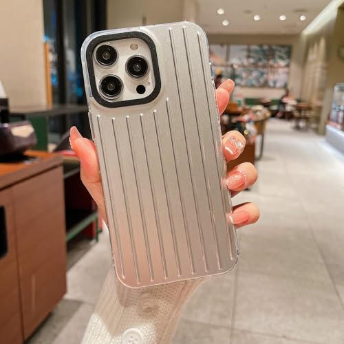 Étui rigide iPhone 11 anti-rayures style valise cabine argent