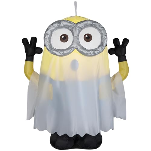 Gemmy Airblown Inflatable Hanging Minion as Ghost Universal 3.5 ft Tall Multicolored