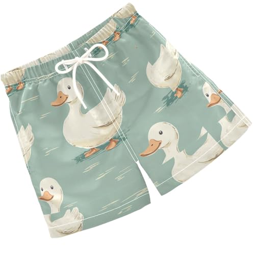 Pigsaly Boys Swim Trunks Duck Green Boys Board Shorts Swimsuit Swimwear Summer Bathing Suit S