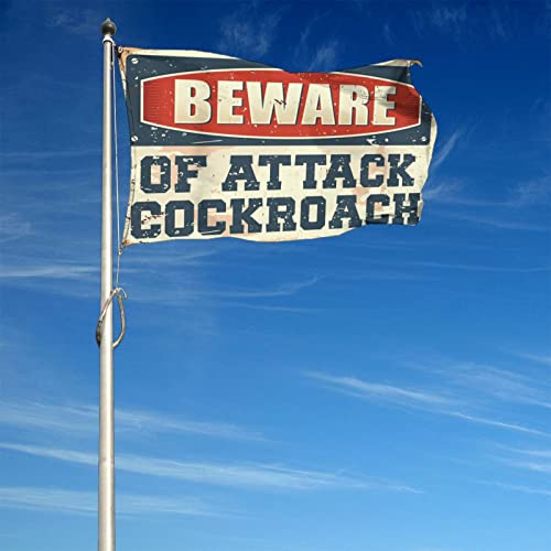 Drapeaux amusants Beware of Attack pour une décoration de chambre d'étudiant originale