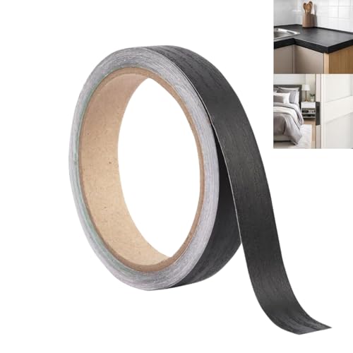 Image of 2mm x 10m Black Tape,Self-Adhesive Edge Banding Strip,Peel and Stick Wood Trim Edging for Furniture,Worktops,Cabinets,Desks - Wood Effect,Easy to Use,Long Lasting,Natural,Wide Application,for DIY