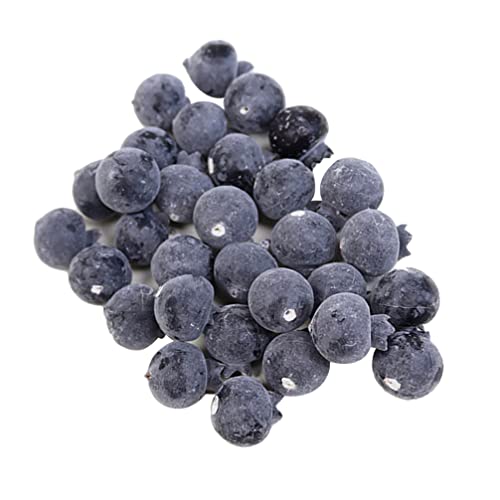 WINOMO 1 Paquet de 50Pcs Simulation de Fruits Artificiels de Myrtille Artificielle Lifelele Blueberry for Home Cuisine Partie Décoration de Mariage Photographie Cover